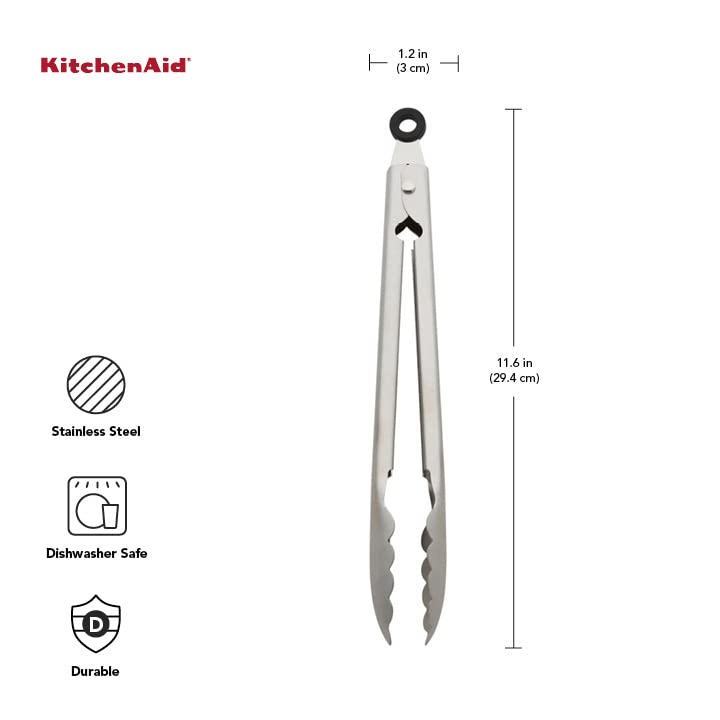 KitchenAid Stainless Steel Utility Tongs, 12 Inch - Image 2