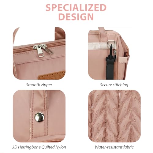 FHELAD Small Diaper Bag Backpack, Toddler Diaper Bags Waterproof Multi-Function Newborn Baby Stylish Mini Tote Maternity Bags (Pink with Pacifier Case) - Image 4