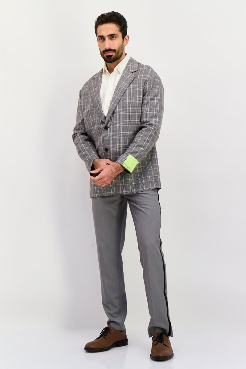 SELECTED Men Regular Fit Plaid Blazer, Grey - Image 2