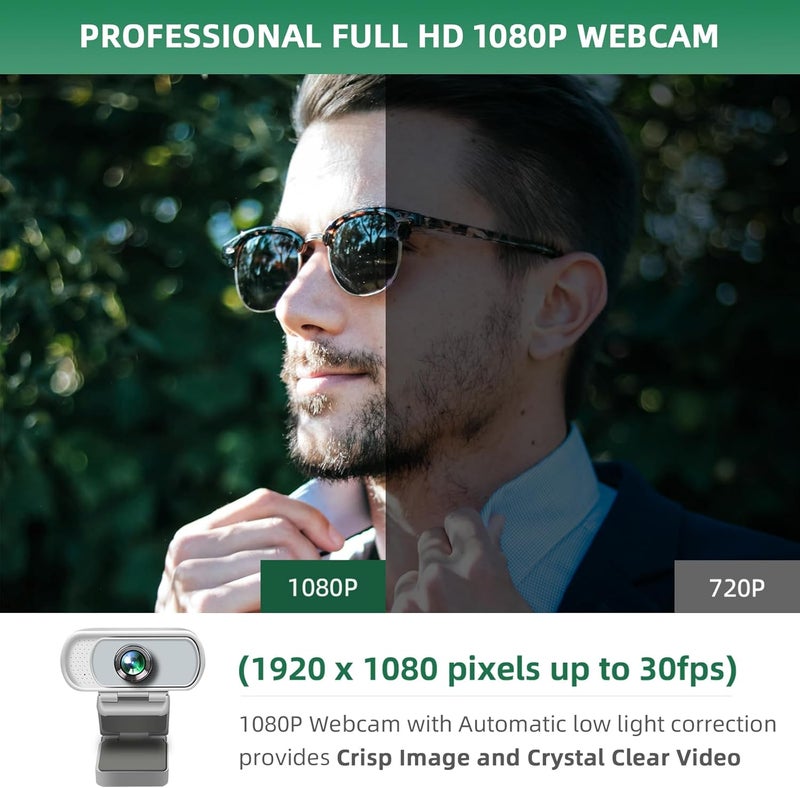 XPCAM USB C Webcam 1080p Computer Camera with Mic, Pro Streaming Web Camera for Mac Desktop Laptop, USB Web Cam Cover and Stand for PC Meeting Twitch Zoom - Image 2