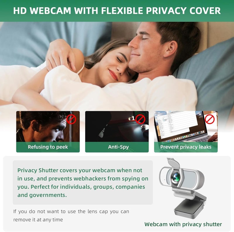 XPCAM USB C Webcam 1080p Computer Camera with Mic, Pro Streaming Web Camera for Mac Desktop Laptop, USB Web Cam Cover and Stand for PC Meeting Twitch Zoom - Image 4