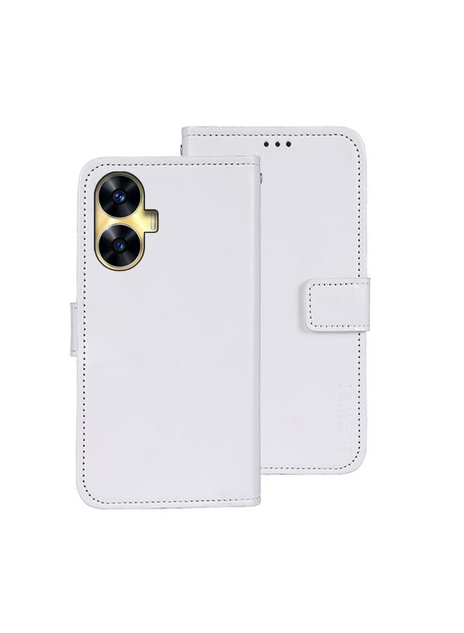 Case For Realme C55 4G Crazy Horse Texture Leather Phone Case with Holder