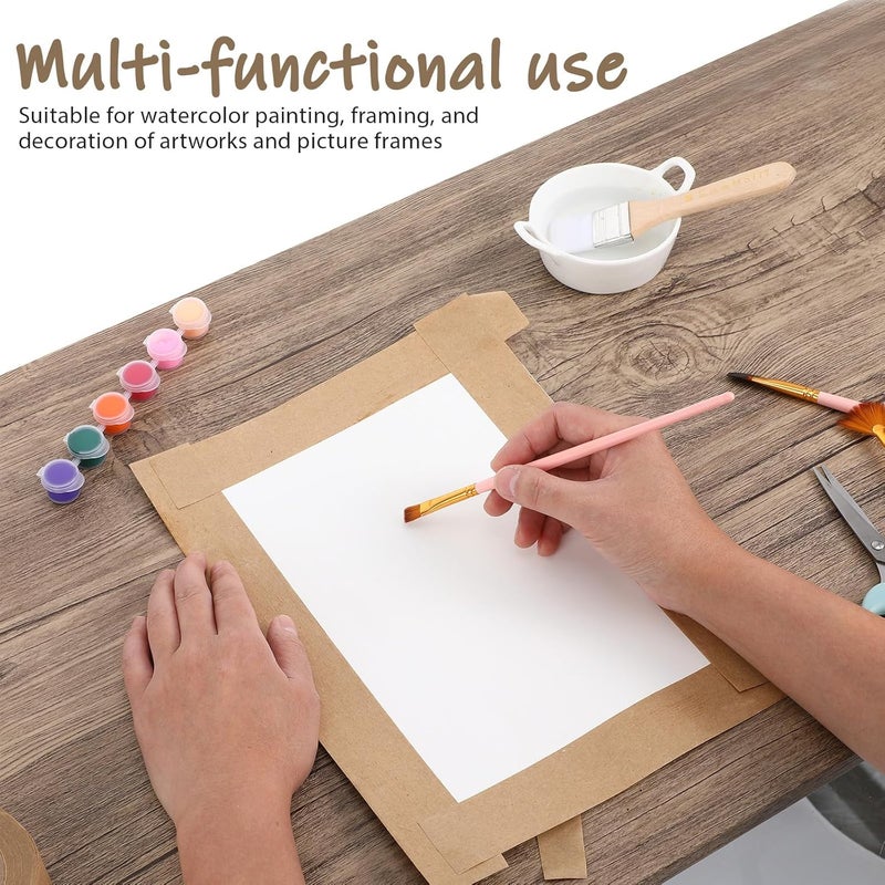 STOBAZA 2 لفات شريط كرافت الورقي المنشط بالماء 50 مم × 50 م مقاوم للتمزق للإغلاق - Image 4