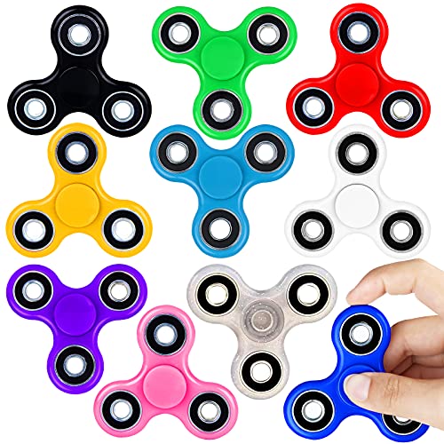 SCIONE Fidget Spinner Bulk 10 Pack TriSpinner Office Desk Classroom ADHD Anti Anxiety Focus Finger Fidget Spinners Stress Relief Toys Gifts for Adults Kids Party Favors Easter Basket Suffers - Image 1