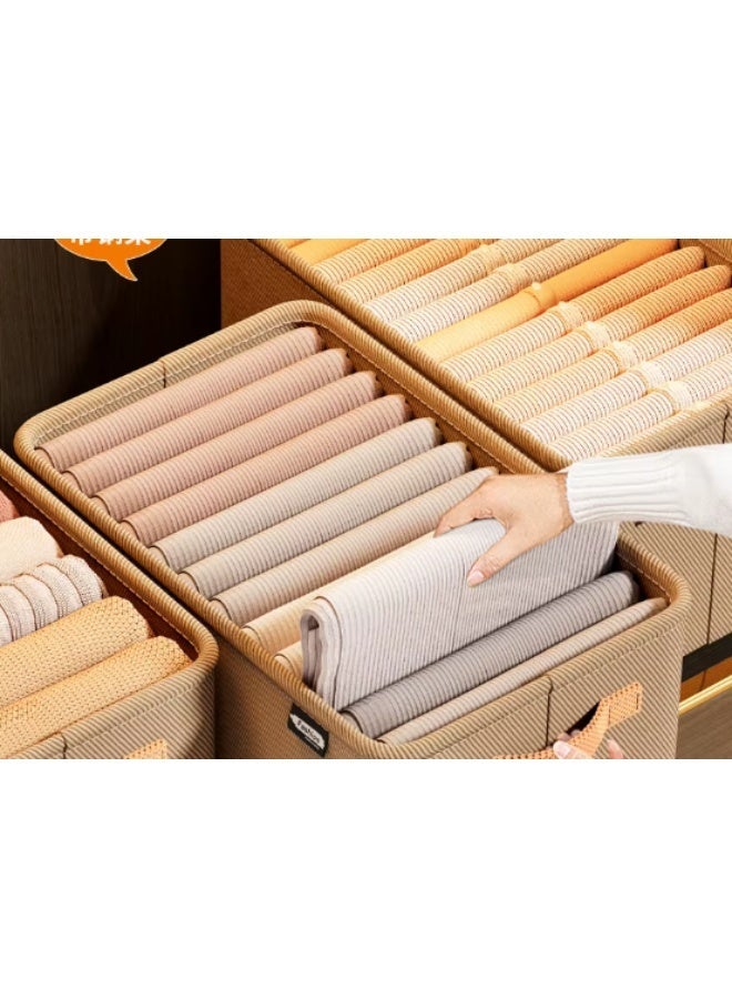 Living Medium Fabric Storage Box (M - 35x25x22 cm) with Modern Design and Side Handles for Shelf and Closet Organization - Image 4