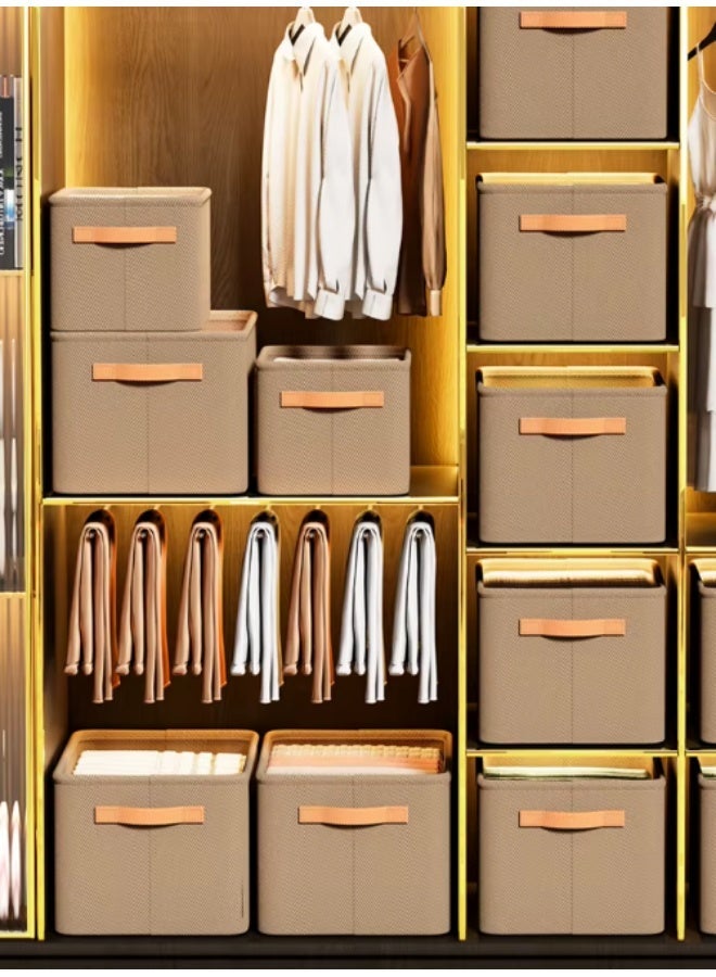 Living Medium Fabric Storage Box (M - 35x25x22 cm) with Modern Design and Side Handles for Shelf and Closet Organization - Image 3