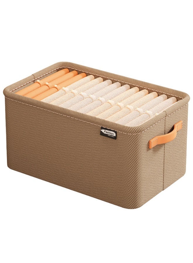 Living Medium Fabric Storage Box (M - 35x25x22 cm) with Modern Design and Side Handles for Shelf and Closet Organization - Image 1