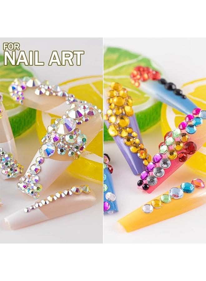 HAVEN Two Packs of Flatback Rhinestones 4520 Pcs, Colorful Nail Art Rhinestones Flatback Crystal Colorful+AB Rhinestone with Picker Pencil and Tweezer, for Nail Art and Decoration - Image 4