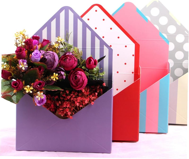 Trendy budget practical design Hemobllo Envelope Flower Boxes 5pcs Folding Bouquet Wrapper Paper Packing Boxes for Floral and Store Display, Multi-patterned Wrapping Supplies for Florists and Special Occasions Multi-use detailed build - Image 4