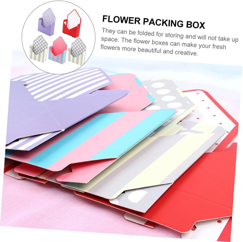 Trendy budget practical design Hemobllo Envelope Flower Boxes 5pcs Folding Bouquet Wrapper Paper Packing Boxes for Floral and Store Display, Multi-patterned Wrapping Supplies for Florists and Special Occasions Multi-use detailed build - Image 3