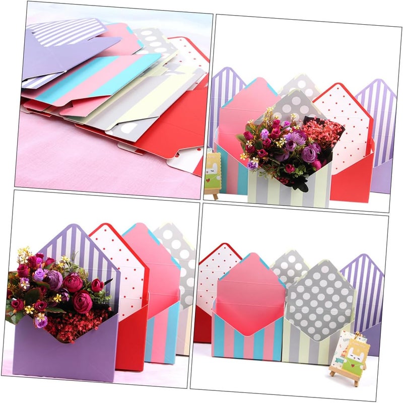 Trendy budget practical design Hemobllo Envelope Flower Boxes 5pcs Folding Bouquet Wrapper Paper Packing Boxes for Floral and Store Display, Multi-patterned Wrapping Supplies for Florists and Special Occasions Multi-use detailed build - Image 5