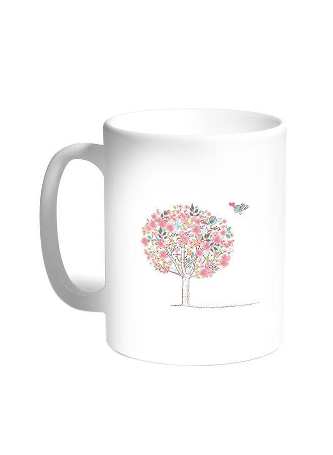 RKN Birds On A Tree Printed Coffee Mug White 11ounce - Image 1