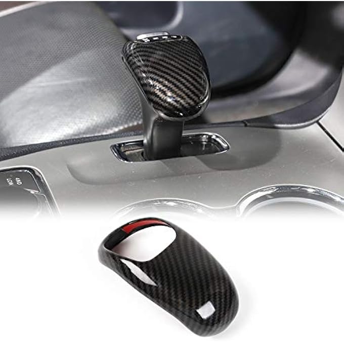 rayihni CheroCar Gear Shift Knob Cover Stick Shifter Cap Cover Frame for 20142015 Jeep Grand Cherokee for 20122014 Chrysler 300C Interior Accessories Carbon Fiber Grain - Image 3