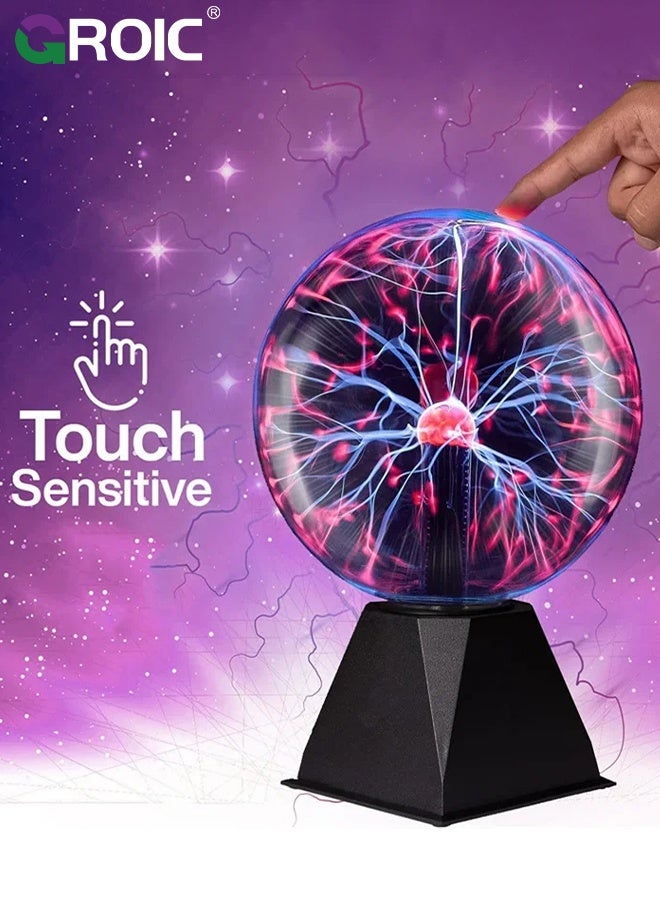 GROIC 4 Inch Plasma Ball Lamp,Touch and Sound Sensitive Electric Globe with Lightning Effects,USB Powered, Amazing Gift for Parties, Plug-in Energy Ball for Parties,STEM Learning,Static Electricity Sphere for Kids  - Image 2