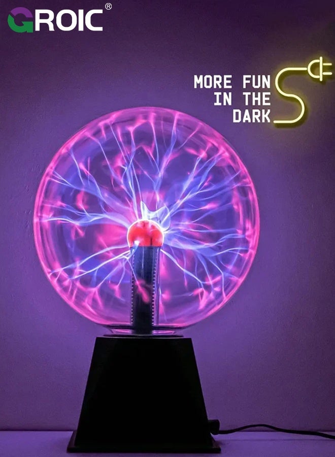 GROIC 4 Inch Plasma Ball Lamp,Touch and Sound Sensitive Electric Globe with Lightning Effects,USB Powered, Amazing Gift for Parties, Plug-in Energy Ball for Parties,STEM Learning,Static Electricity Sphere for Kids  - Image 5