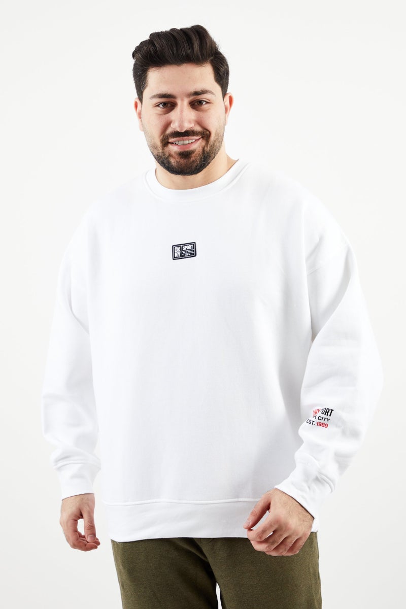 DKNY Sport Men Sportswear Fit Long Sleeves Outdoor Sweatshirt, White - Image 1