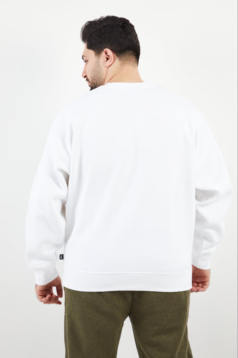 DKNY Sport Men Sportswear Fit Long Sleeves Outdoor Sweatshirt, White - Image 3