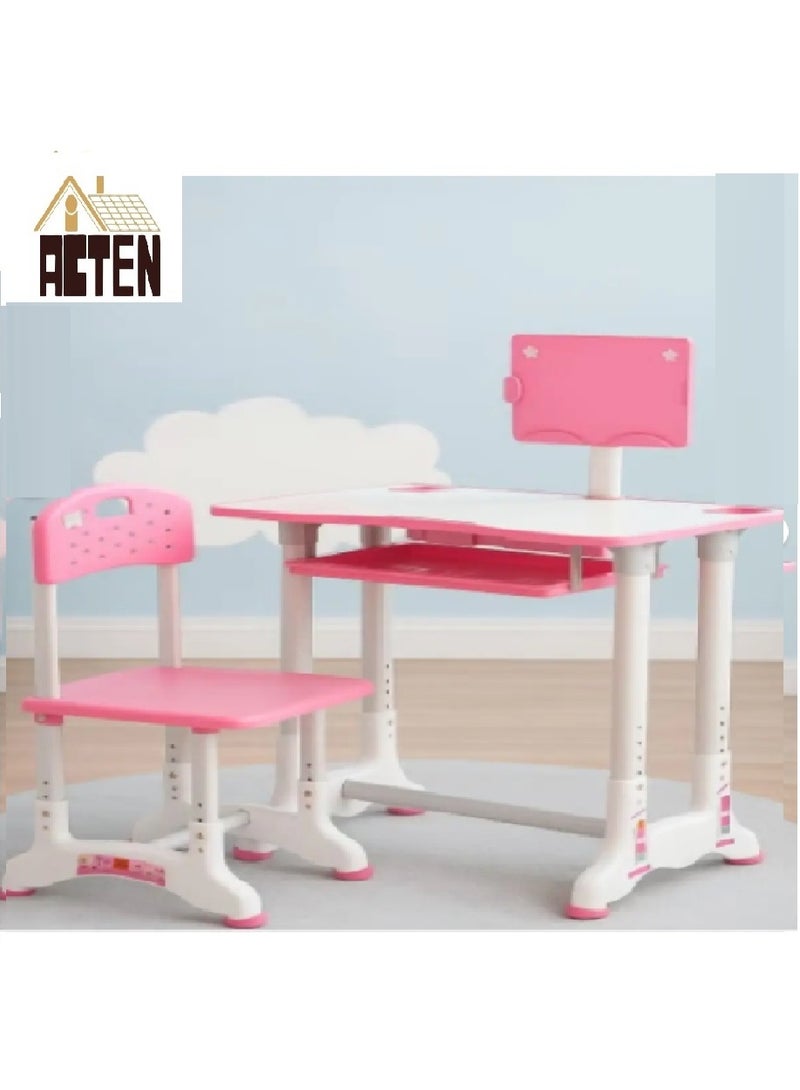 Study Table with Chair Set for Kids and Students, Adjustable Height Tilting Desk Top for Comfort, Posture, Reading and Writing for Toddlers Boys and Girls - Image 2