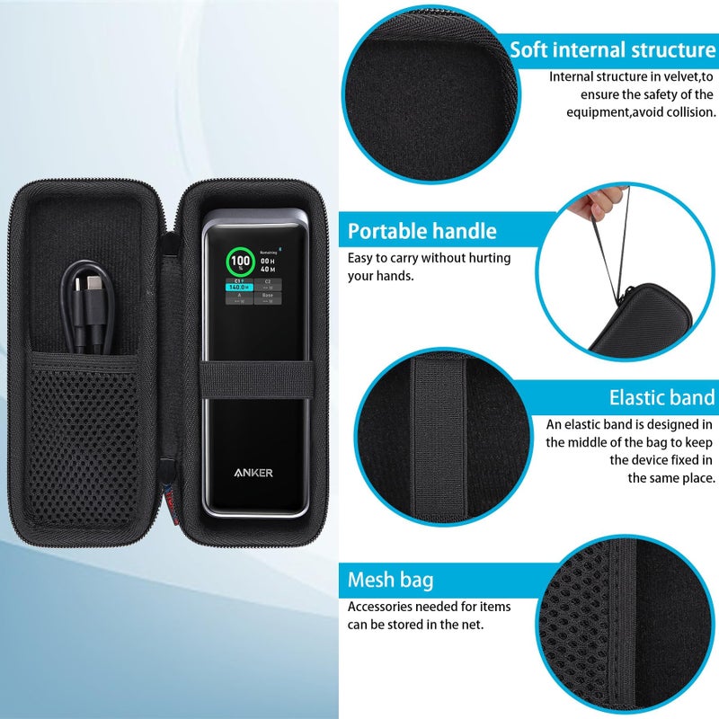 khanka for Anker Prime Power Bank 27650mAh 250W/Anker Zolo A1695 Power Bank 25K 165W Traveling Case,Case Only (Black). - Image 4