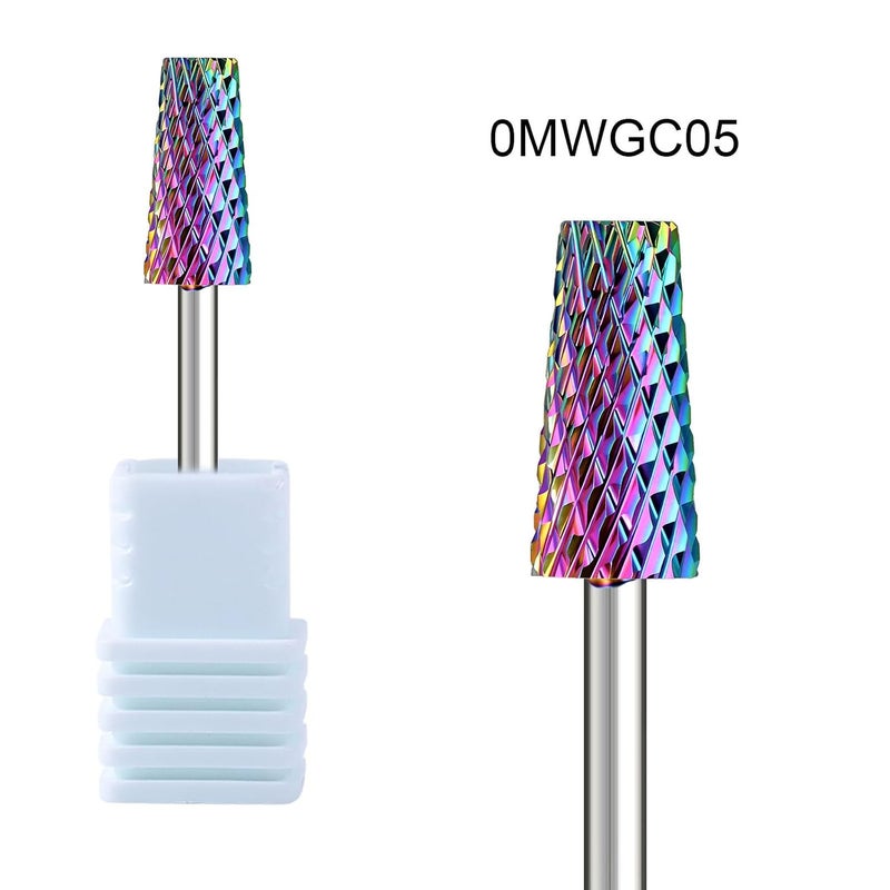 Global trendy simple build Rainbow Cuticle Bit, Professional Tungstens Steels Nails Drill Bits, Multiple Size Nails Grinding Tips for Home Salon Use Market diverse application fit - Image 3