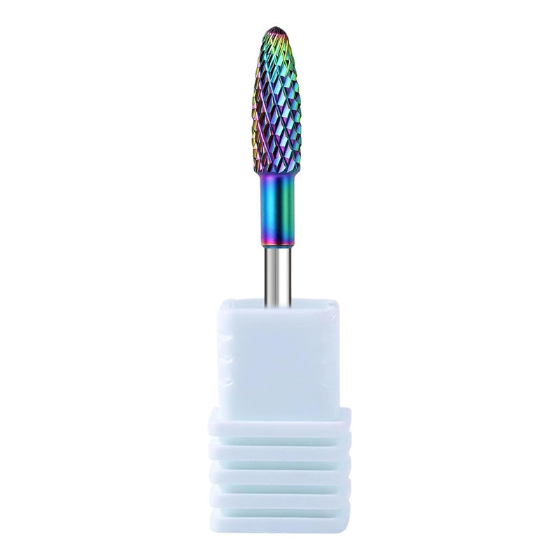 Global trendy simple build Rainbow Cuticle Bit, Professional Tungstens Steels Nails Drill Bits, Multiple Size Nails Grinding Tips for Home Salon Use Market diverse application fit - Image 1
