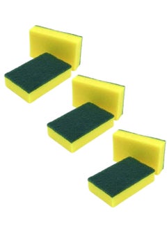 UNLOCK Proclean Sponge Scrub Pad Green and Yellow Pack of 6