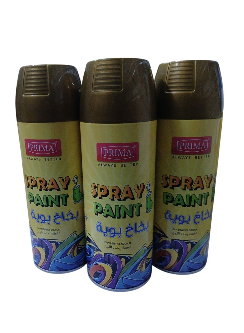 PRIMA 3 Pieces Spray Paint Gold