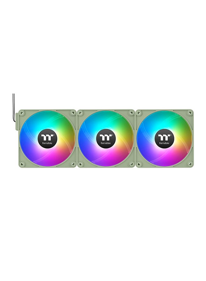 Thermaltake CT140 ARGB Sync PC Cooling Fan, PWM 500~1500 RPM Fan Speed, 77.37 CFM Airflow, Hydraulic Bearing, 4 PIN PWM, 3 PIN-ARGB, Pack of 3, Matcha Green - Image 3