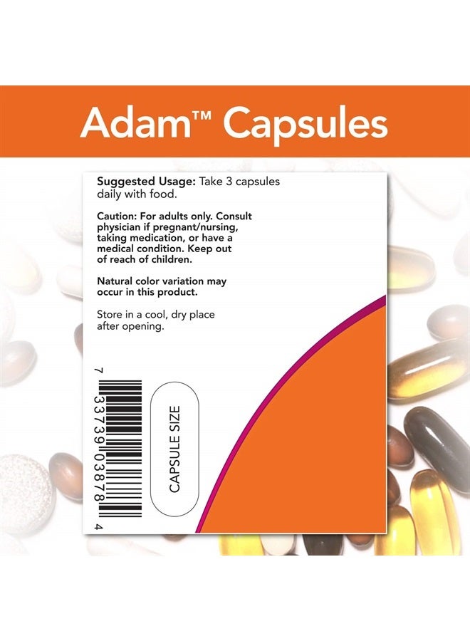 now Supplements, ADAM™ Men's Multivitamin with Saw Palmetto, Lycopene, Alpha Lipoic Acid and CoQ10, Plus Natural Resveratrol & Grape Seed Extract, 90 Veg Capsules - Image 3