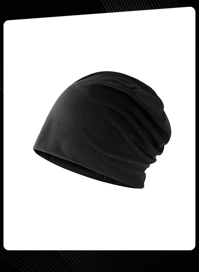 Women Men All Season Casual Slouchy Beanie Cap Cozy Knit Hat for Daily Street Wear Black - Image 4
