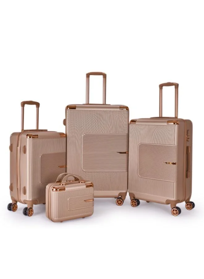 ليمرا طقم شنط سفر من ليمرا مكون من 4 قطع حقائب أمتعة لون ذهبي