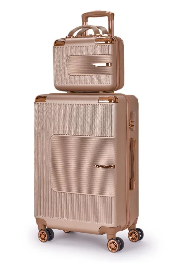 ليمرا طقم شنط سفر من ليمرا مكون من 4 قطع حقائب أمتعة لون ذهبي