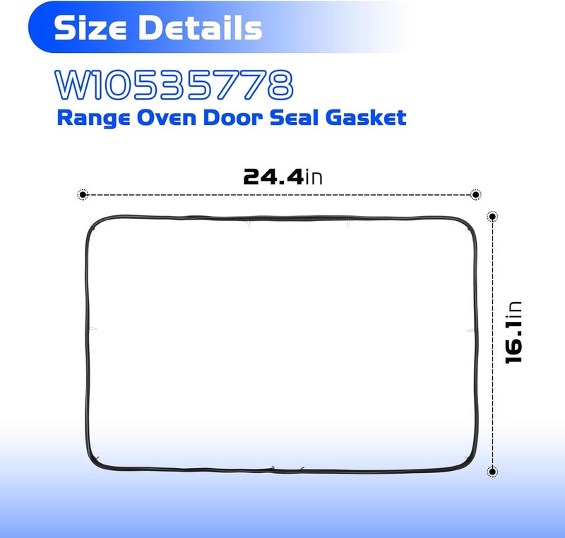 Pokin W10535778 Range Oven Door Seal Gasket for Whirlpool Oven Gas Seal Range Replacement, WPW10535778 AP6022735 PS11756072 3449335, Rubber Seal Piece fits Various Oven Door Cooktop Parts & Accessories - Image 2
