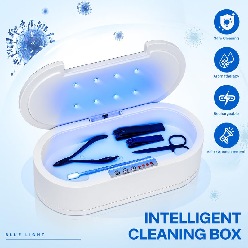 GoLashFun Nail Tool Sterilizers Box, Blue Light Cleaning Nail Sterilizer Machine, Convenient & Efficient Health Protection For Manicure & Beauty Salon Tools, Jewelry, Glasses, Phone - Image 2