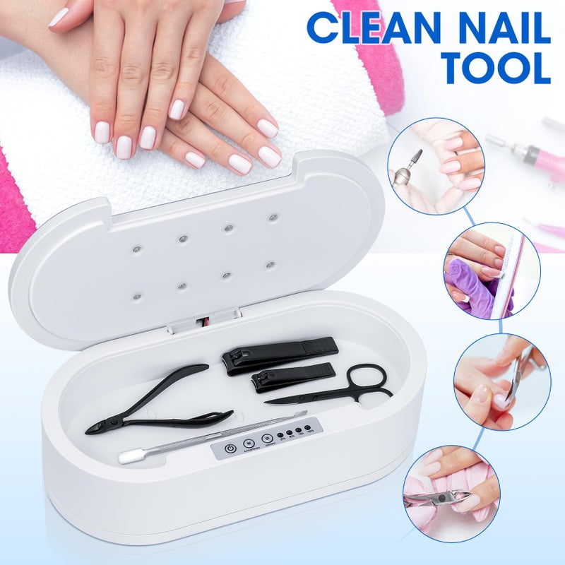 GoLashFun Nail Tool Sterilizers Box, Blue Light Cleaning Nail Sterilizer Machine, Convenient & Efficient Health Protection For Manicure & Beauty Salon Tools, Jewelry, Glasses, Phone - Image 3