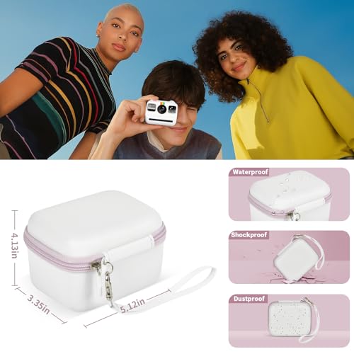 ANKHOH Digital Camera Case for Polaroid Go Generation 2 Gen 2/9035/9071/9070 Instant Mini Camera, Instax Film Cameras Storage with Mesh Pocket for Photo, Stickers (Box Only) (White-purple) - Image 3
