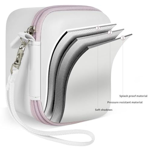 ANKHOH Digital Camera Case for Polaroid Go Generation 2 Gen 2/9035/9071/9070 Instant Mini Camera, Instax Film Cameras Storage with Mesh Pocket for Photo, Stickers (Box Only) (White-purple) - Image 5
