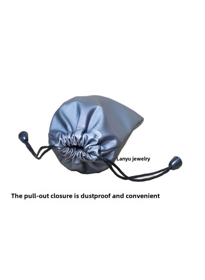 Earphone Protection Bag Mobile Phone Charging Treasure Storage Bag Bunched Flannel Bag Drawstring Gift Bag-Color:Grey-Dimensions:7*11  - Image 3