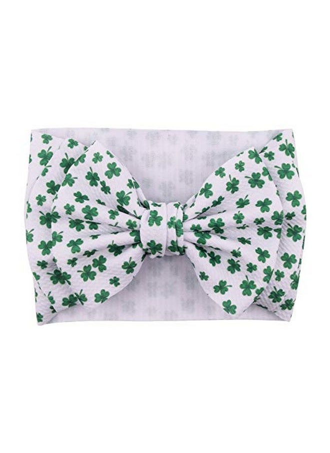JustMyDress JustMyDress St.Patrick Green Headband Turban Baby Girls St.Patrick Day Hair Band Bow JHSP20 (Turban-D1)  - Image 2