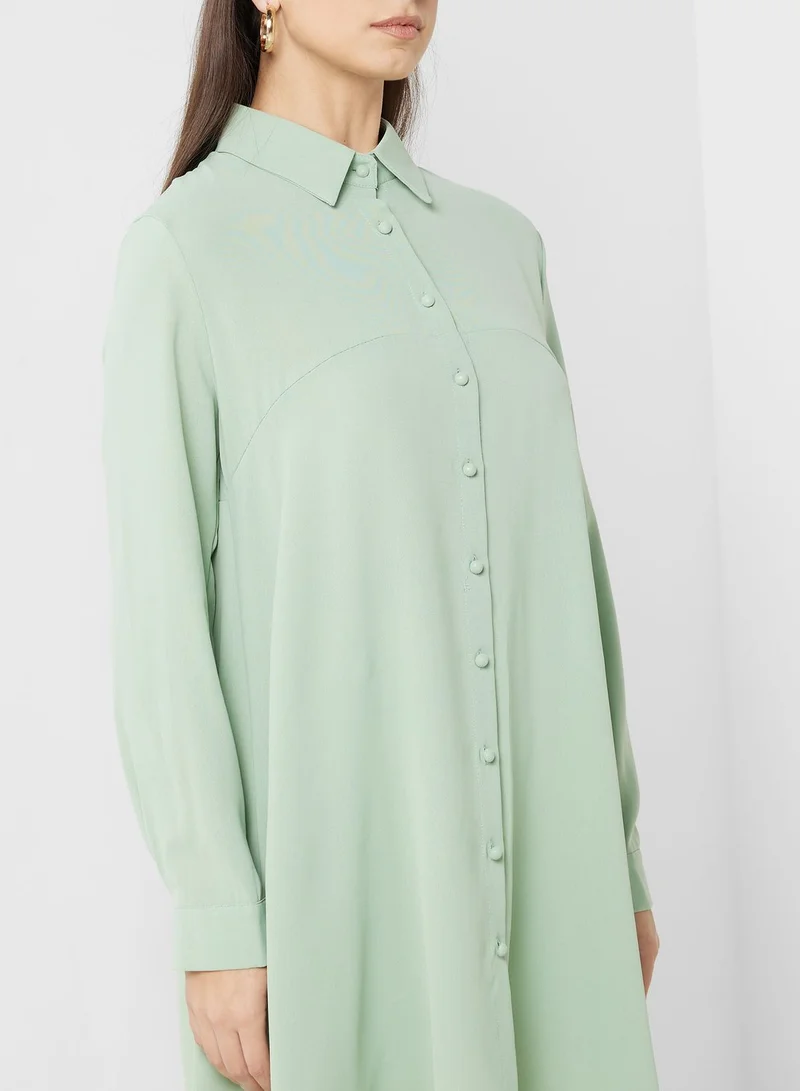 Khizana Asymmetrical Button Down Tunic