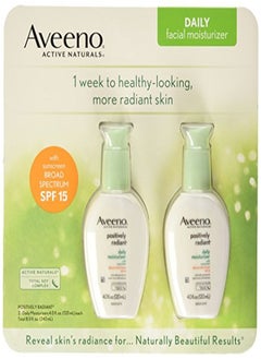Aveeno Positively Radiant Skin Daily Moisturizer Spf 15 4 Ounce (Pack Of 2)  - Image 1