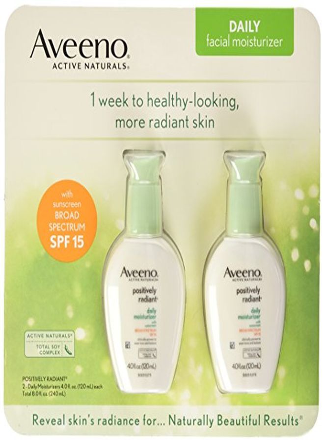 Aveeno Positively Radiant Skin Daily Moisturizer Spf 15 4 Ounce (Pack Of 2) - Image 1