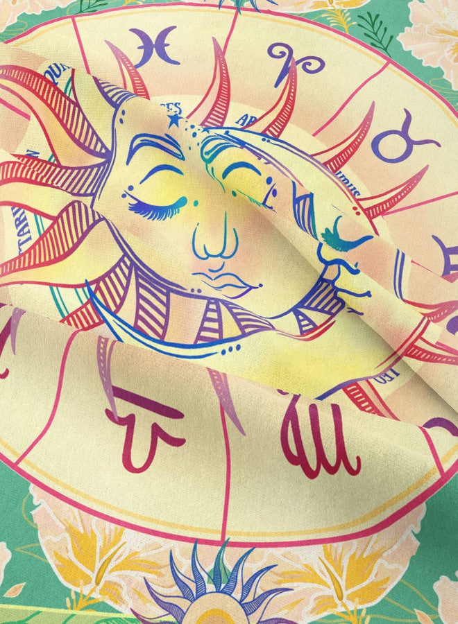 1PCS Home Bohemian Milled Tapestry 100cm * 150cm Sun And Moon Pattern Room Background Hanging Cloth Home Decorative Cloth - Image 3