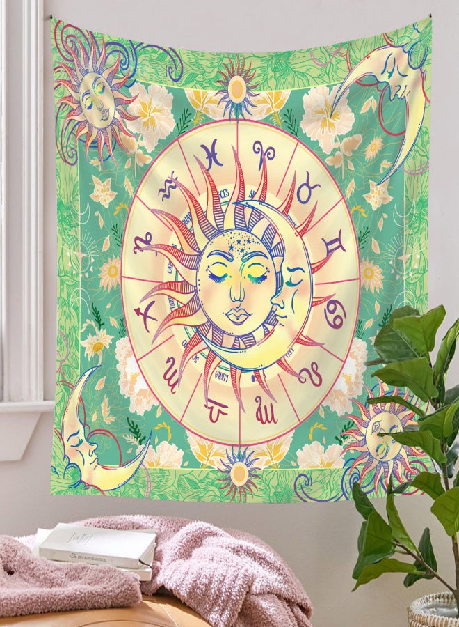1PCS Home Bohemian Milled Tapestry 100cm * 150cm Sun And Moon Pattern Room Background Hanging Cloth Home Decorative Cloth - Image 2