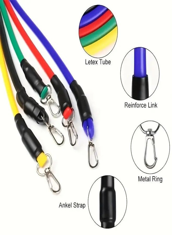 XYNO 11-Piece TPE Resistance Band Set - Adjustable Stackable Resistance Cords with Non-Slip Handles, Ankle Straps & Door Anchor | Full-Body Workout Kit for Home Gym, Yoga, Pilates & Strength Training - Image 3