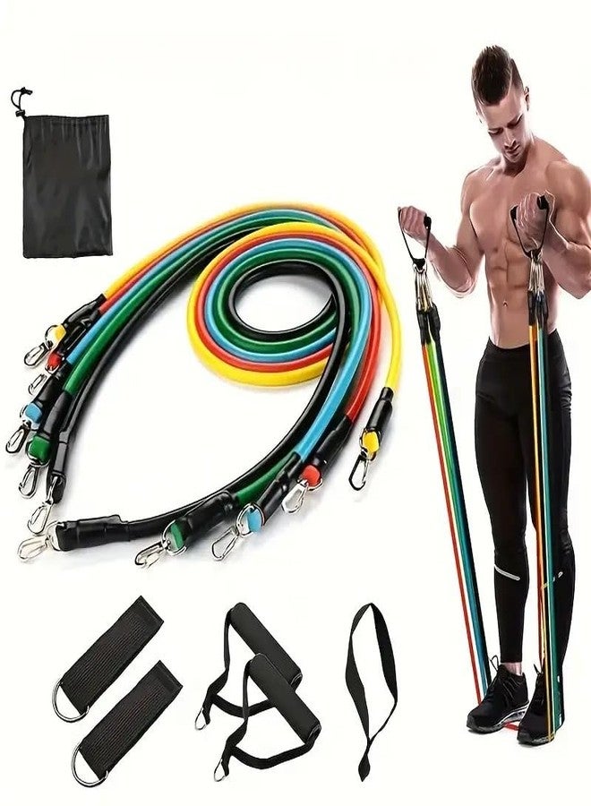 XYNO 11-Piece TPE Resistance Band Set - Adjustable Stackable Resistance Cords with Non-Slip Handles, Ankle Straps & Door Anchor | Full-Body Workout Kit for Home Gym, Yoga, Pilates & Strength Training - Image 1