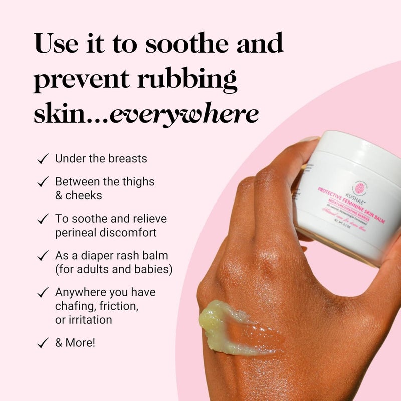 Kushae Protective Feminine Skin Balm, Refreshing & Soothing Vulva Moisturizer for Feminine Dryness, Menopausal Dryness, Fragrance-Free Vulva Care Products, 2.1 oz - Image 5