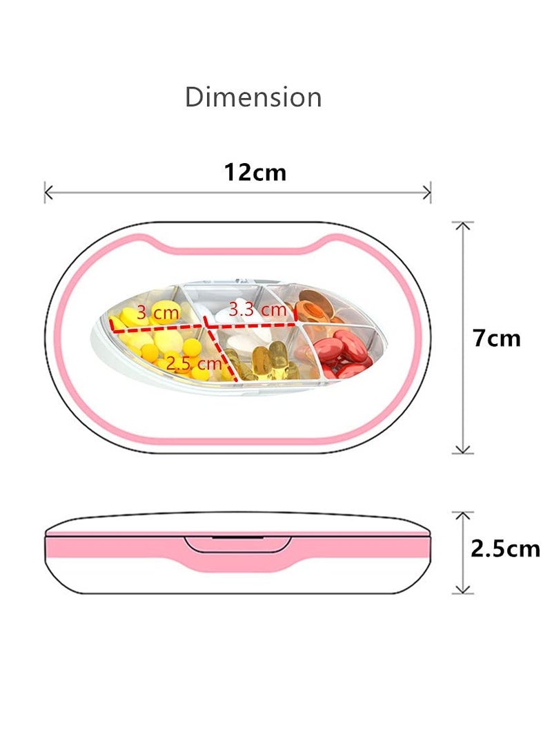 Portable Pill Box, Daily Medicine Supplement Organizer Weekly Pill Case Premium BPA Free Material,with 6 Compartments to Hold Vitamins Pill Box  (Dark Green) - Image 4