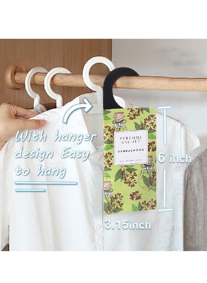 Y&D Sandalwood Hanging Sachet Closet Deodorizer 1 Pack 12 Pcs Scent Drawer Freshener Air Scented for Home Car Long Lasting Sachets Smell Goods - Image 4