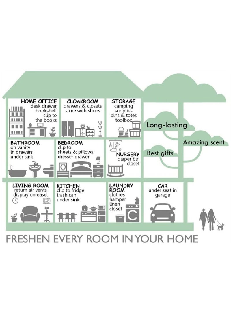 Y&D Sandalwood Hanging Sachet Closet Deodorizer 1 Pack 12 Pcs Scent Drawer Freshener Air Scented for Home Car Long Lasting Sachets Smell Goods - Image 5